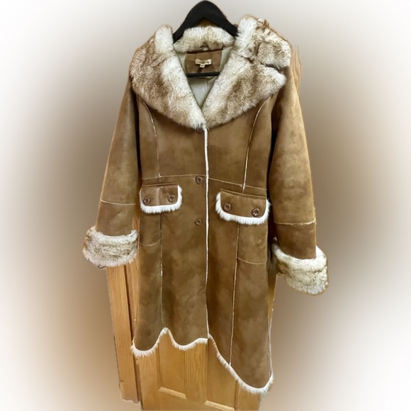 Wilson’s Leather Trench faux shearling coat size small - Picture 4 of 11